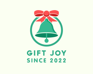 Ribbon Holiday Bell logo design