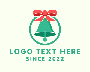 Holiday - Ribbon Holiday Bell logo design