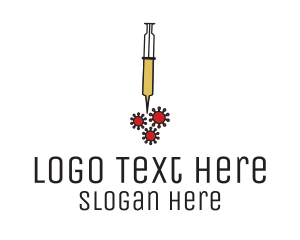 Drugs - Virus Vaccine Syringe logo design