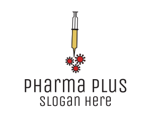 Drugs - Virus Vaccine Syringe logo design