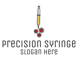 Syringe - Virus Vaccine Syringe logo design