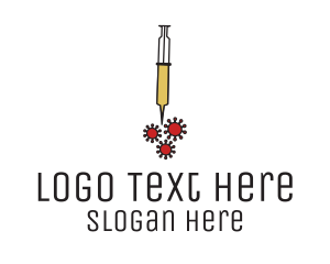 Pharma - Virus Vaccine Syringe logo design