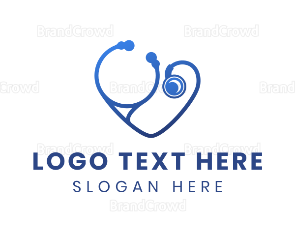 Blue Heart Stethoscope Logo