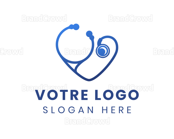 Blue Heart Stethoscope Logo