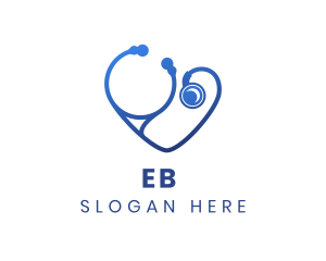 Blue Heart Stethoscope Logo