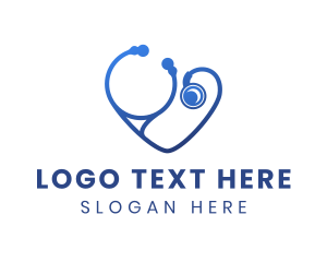 Blue Heart Stethoscope Logo