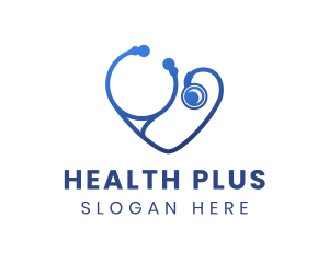 Blue Heart Stethoscope logo design