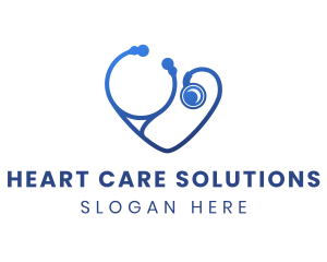 Blue Heart Stethoscope logo design