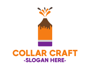 Volcano Art & Craft Pencil logo design