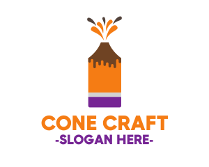 Volcano Art & Craft Pencil logo design