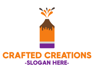 Volcano Art & Craft Pencil logo design