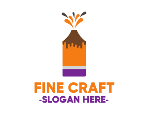 Volcano Art & Craft Pencil logo design