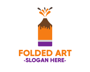 Volcano Art & Craft Pencil logo design