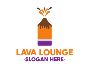 Lava - Volcano Art & Craft Pencil logo design