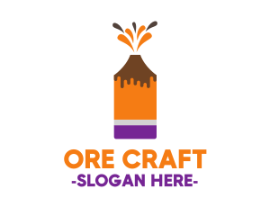 Volcano Art & Craft Pencil logo design