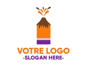 Lava - Volcano Art & Craft Pencil logo design