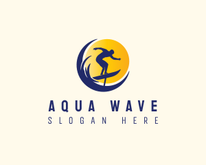 Hydrofoil Wave Surfing logo design