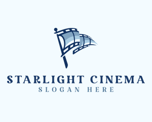 Cinema - Cinema Film Reel Flag logo design