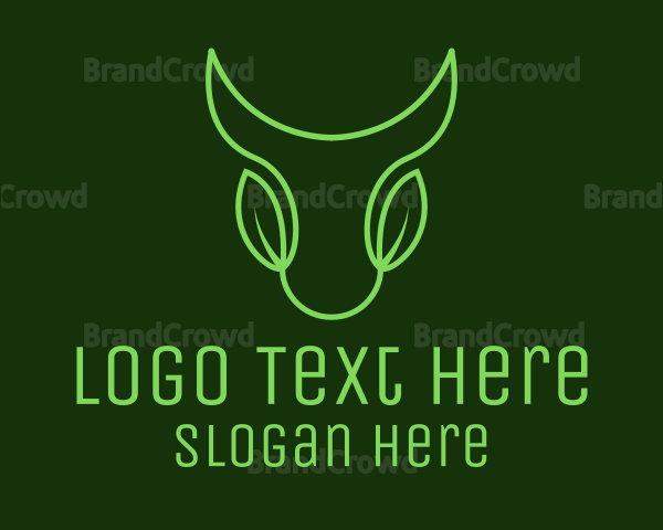 Green Leaf Bull Head Logo