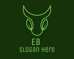 Garden - Green Leaf Bull Head logo design
