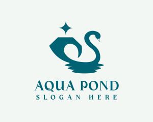 Diamond Gem Swan logo design