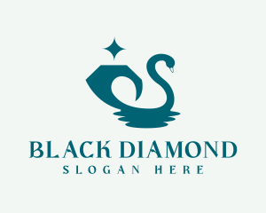 Diamond Gem Swan logo design