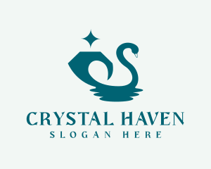 Diamond Gem Swan logo design