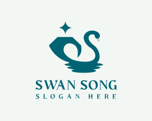 Diamond Gem Swan logo design