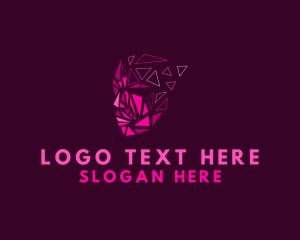 Icon - Digital Geometry Face logo design