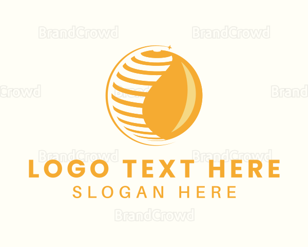 Abstract Modern Globe Droplet Logo