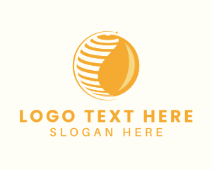 Yellow - Abstract Modern Globe Droplet logo design