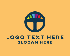 Gay - Rainbow Steering Wheel logo design