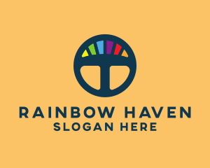 Rainbow Steering Wheel logo design