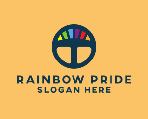 Gay - Rainbow Steering Wheel logo design