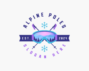 Ski Poles - Ski Poles Goggles logo design