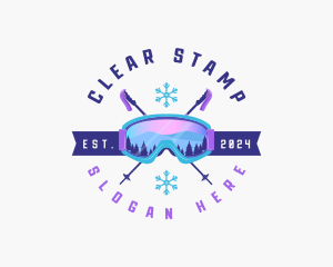 Ski Poles Goggles logo design