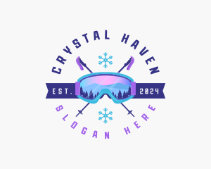 Ski Poles Goggles logo design