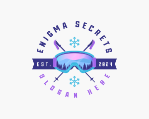 Ski Poles Goggles logo design