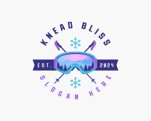 Ski Poles Goggles logo design