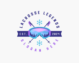 Ski Poles Goggles logo design