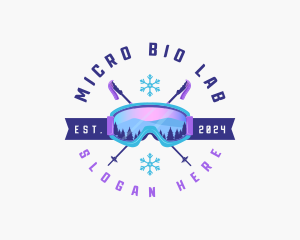 Ski Poles Goggles logo design