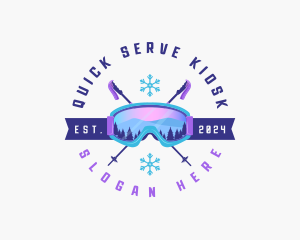 Ski Poles Goggles logo design