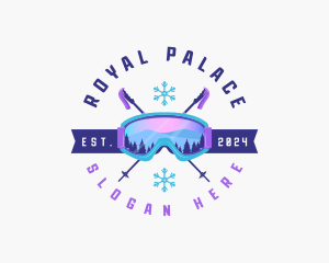 Ski Poles Goggles logo design