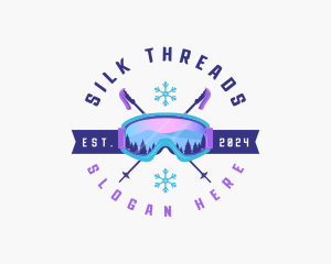 Ski Poles Goggles logo design