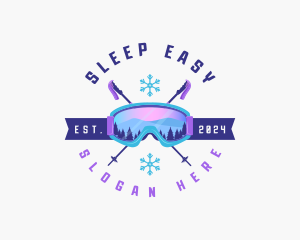 Ski Poles Goggles logo design