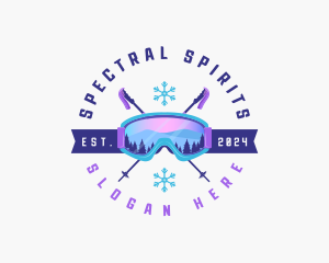 Ski Poles Goggles logo design