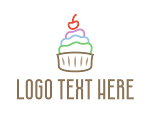 Creamery - Colorful Cupcake Patisserie logo design