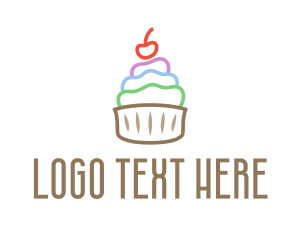 Colorful Cupcake Patisserie Logo