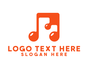 Music Store - Generic Orange Musical Note logo design