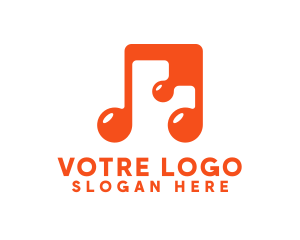 Generic Orange Musical Note Logo